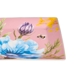 Symphony Garden Serving Platter Pink With Gold Rim