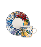 Dolce Vita Coffee Cup & Saucer Orange - Gift Box with Set of 2