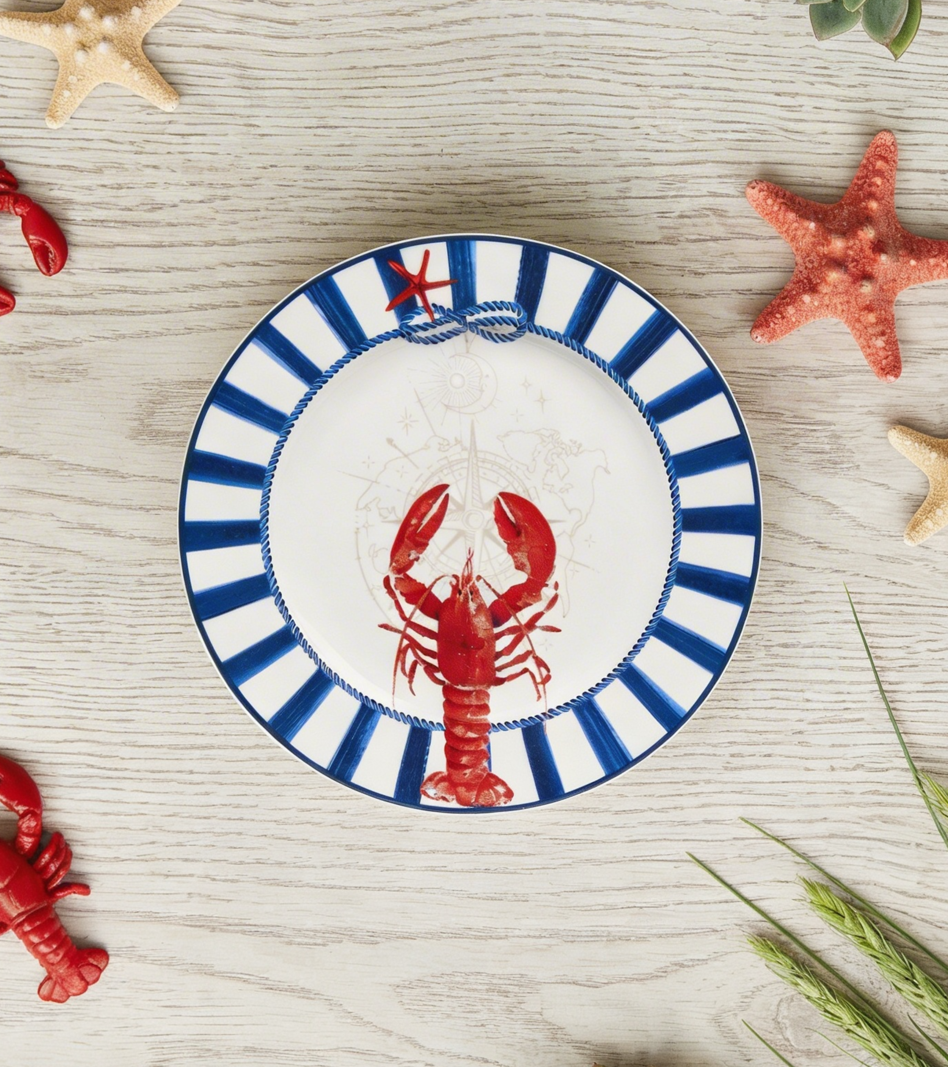 Blue Regatta Dessert Plate - Set of 6