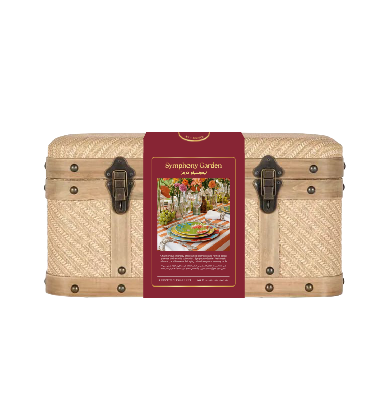 Symphony Garden - 18 Piece Signature Trunk Set with Gold Rim