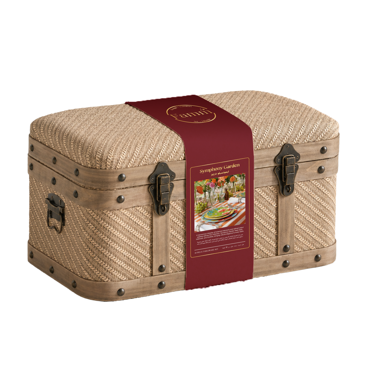 Symphony Garden - 18 Piece Signature Trunk Set with Gold Rim