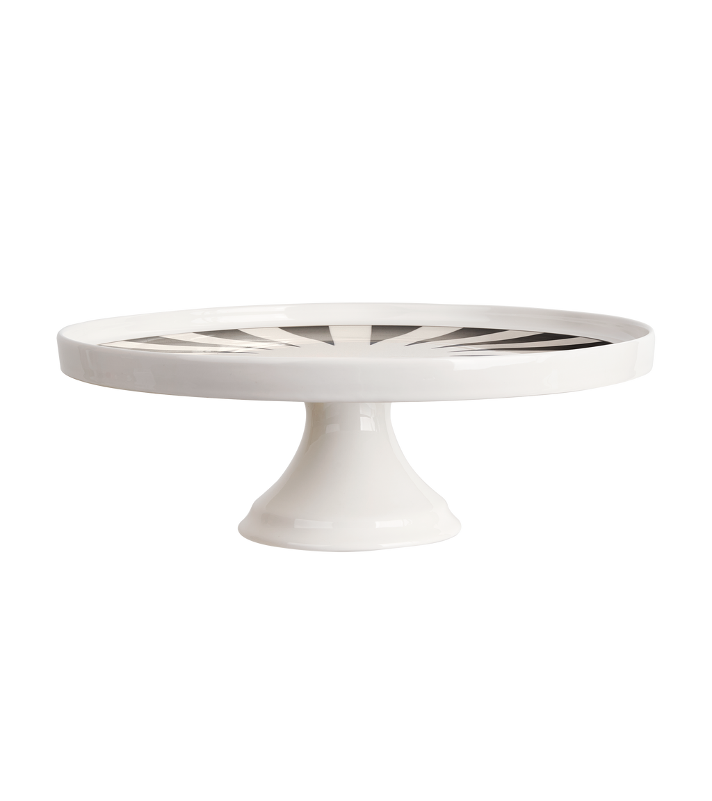 Holiday Hypnotica Cake Stand With Silver Rim