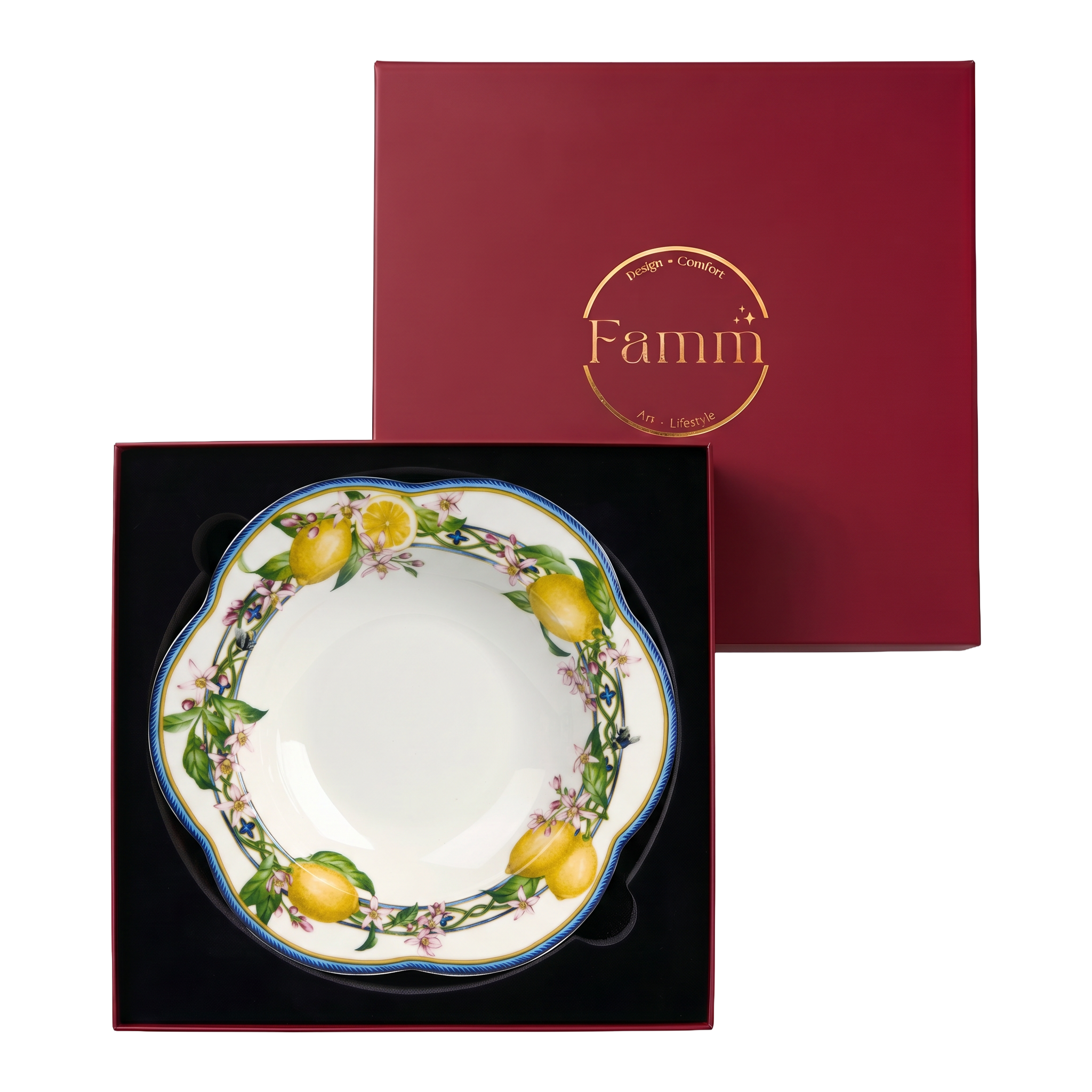 Capri Breeze Soup/Pasta Plate, Flower Shape - Set of 6