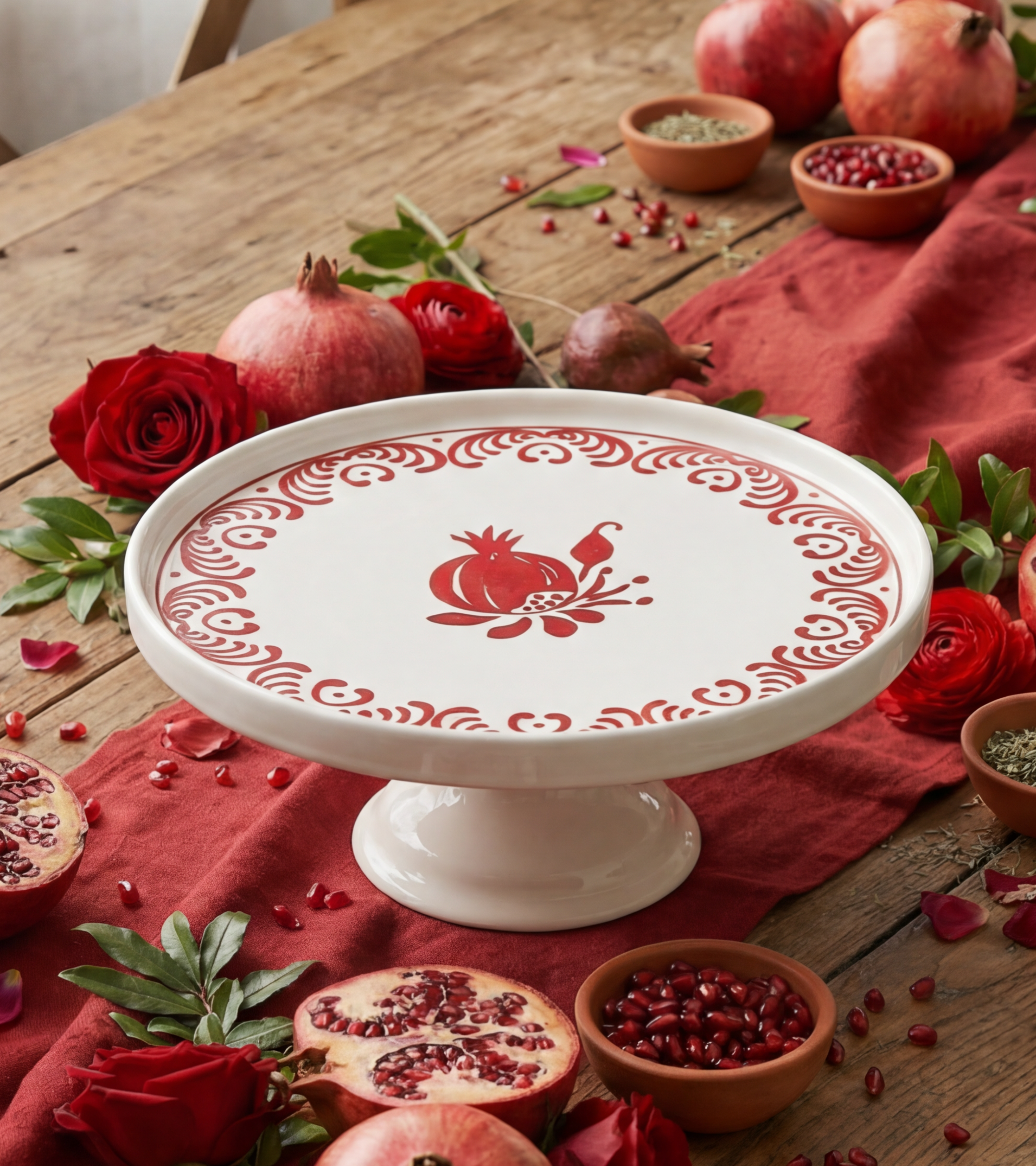 Pomegranate Winter Cake Stand