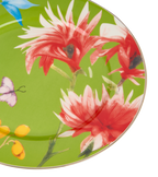 Symphony Garden Dessert Plate With Gold Rim - Set of 6