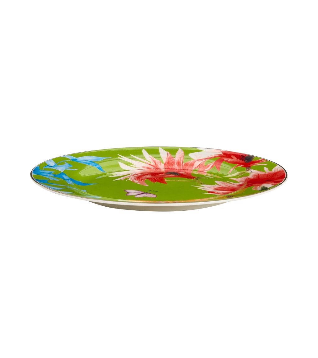 Symphony Garden Dessert Plate With Gold Rim - Set of 6