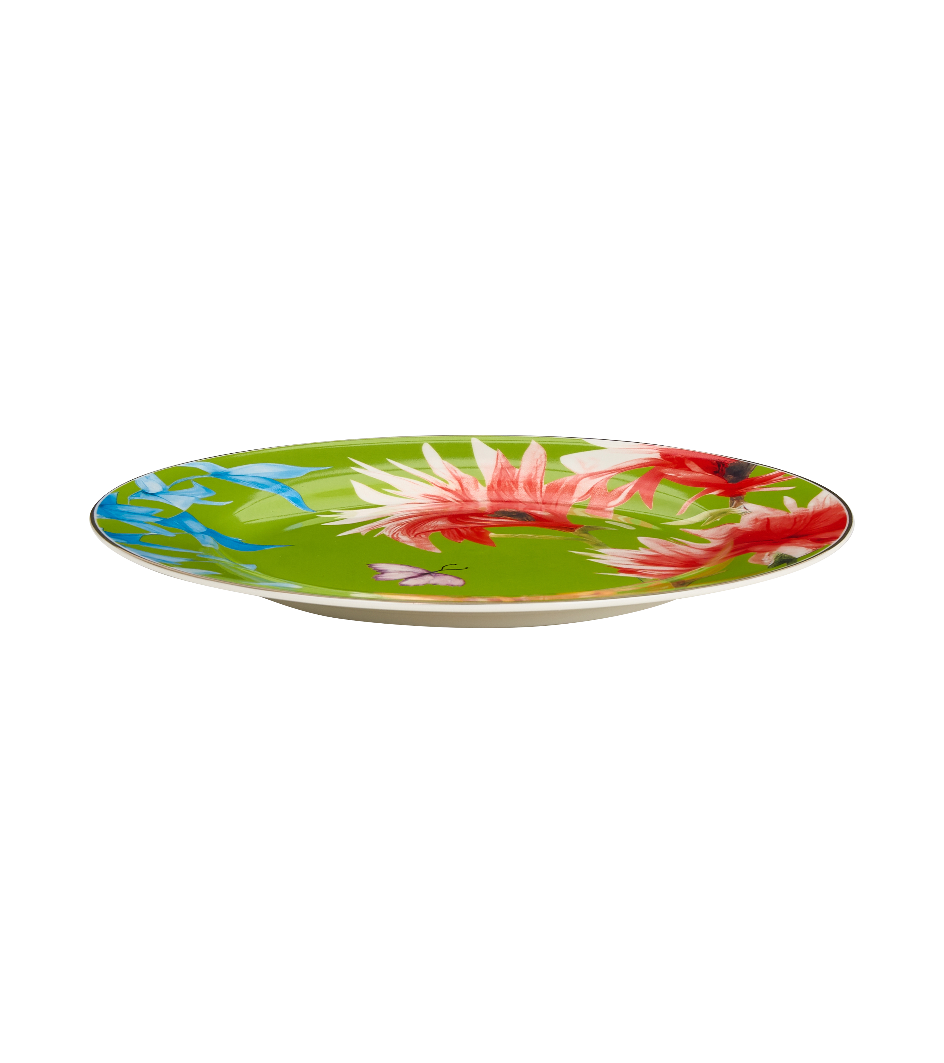 Symphony Garden Dessert Plate With Gold Rim - Set of 6