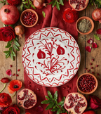 Pomegranate Winter Dessert Plate - Set of 6