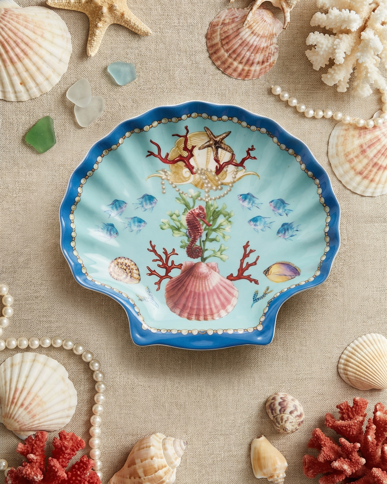 Sea Whisper Dessert Plate Shell Shape - Set of 6
