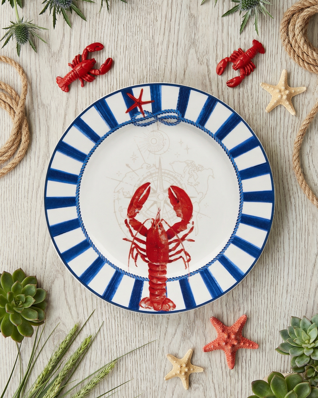 Blue Regatta Dessert Plate - Set of 6