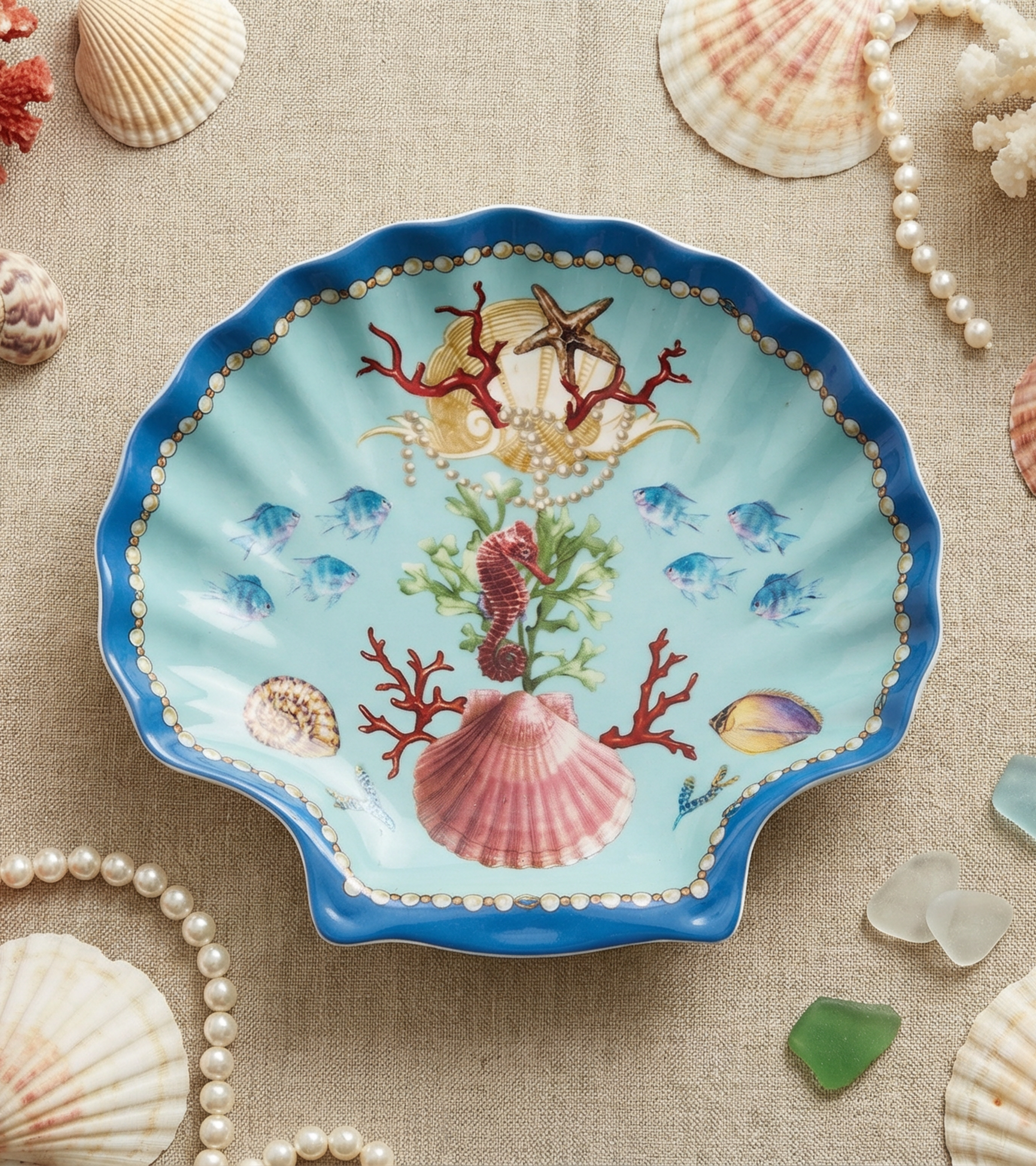 Sea Whisper Dessert Plate Shell Shape - Set of 6