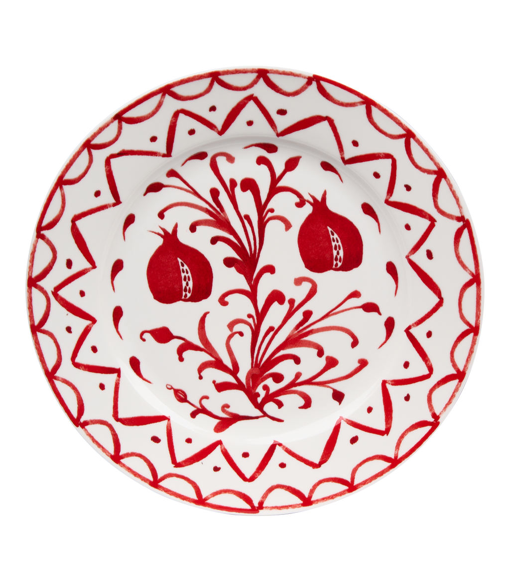 Pomegranate Winter Dessert Plate - Set of 6