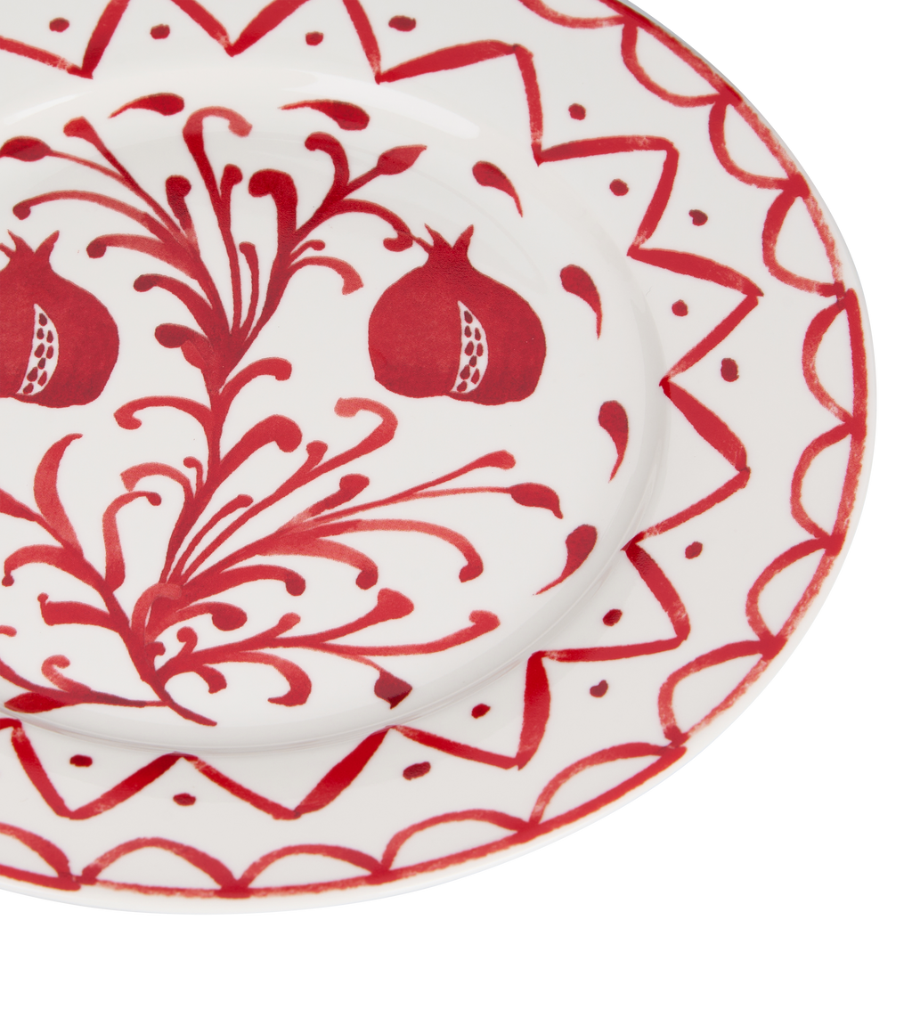 Pomegranate Winter Dessert Plate - Set of 6