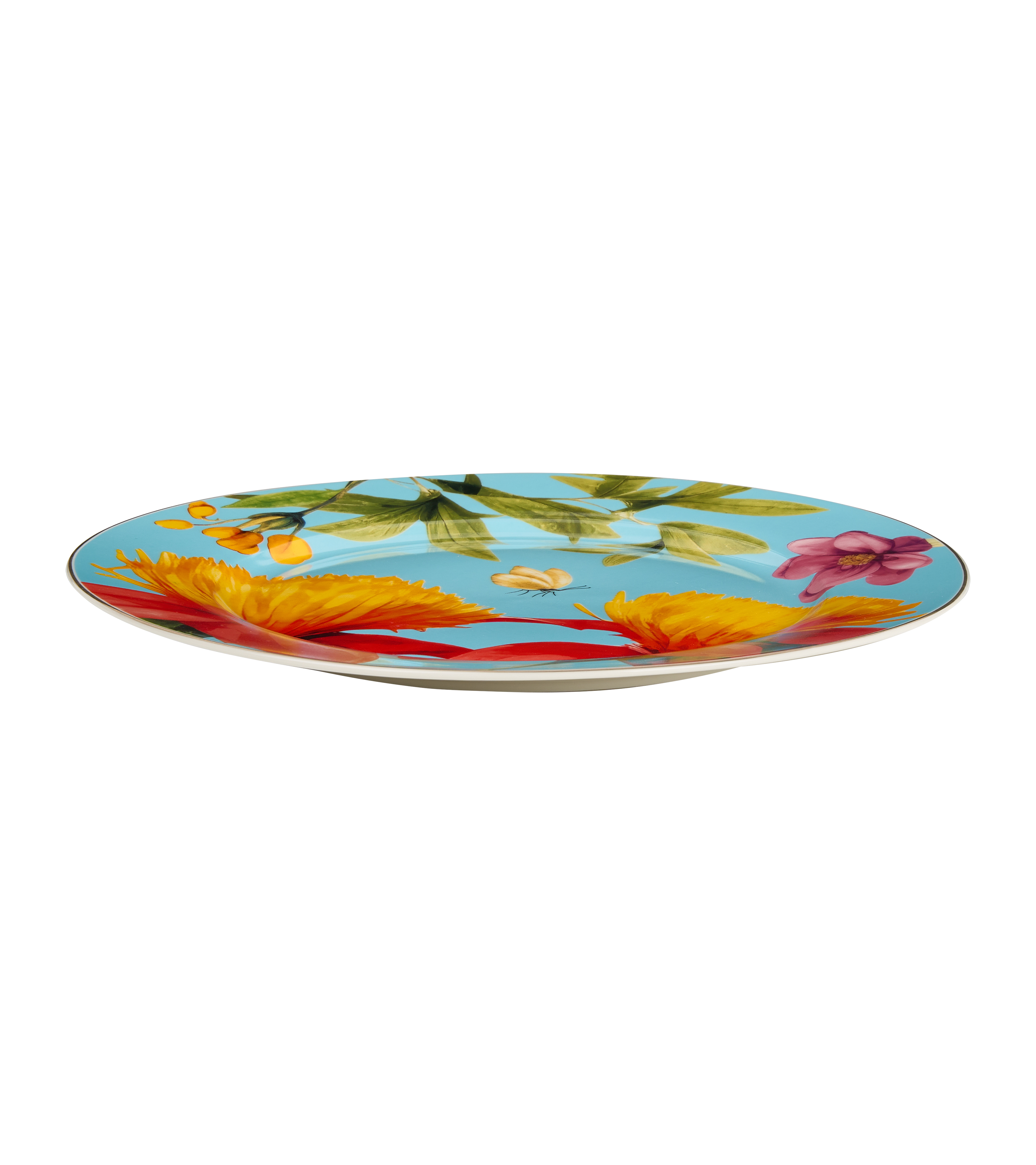 Symphony Garden Dinner Plate With Gold Rim - Set of 6