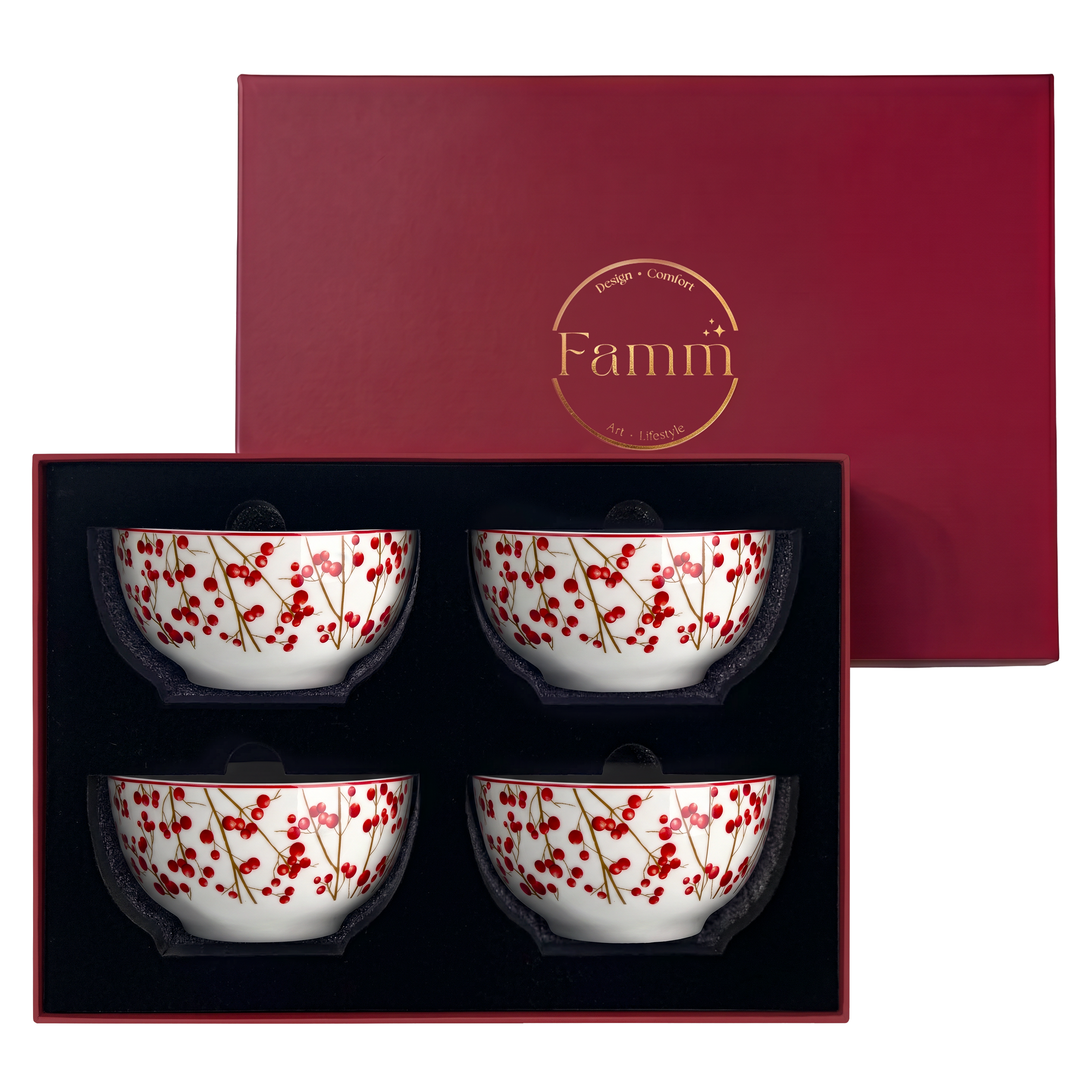 Songs Of Bird Season Cereal Bowl Berries - Set of 4