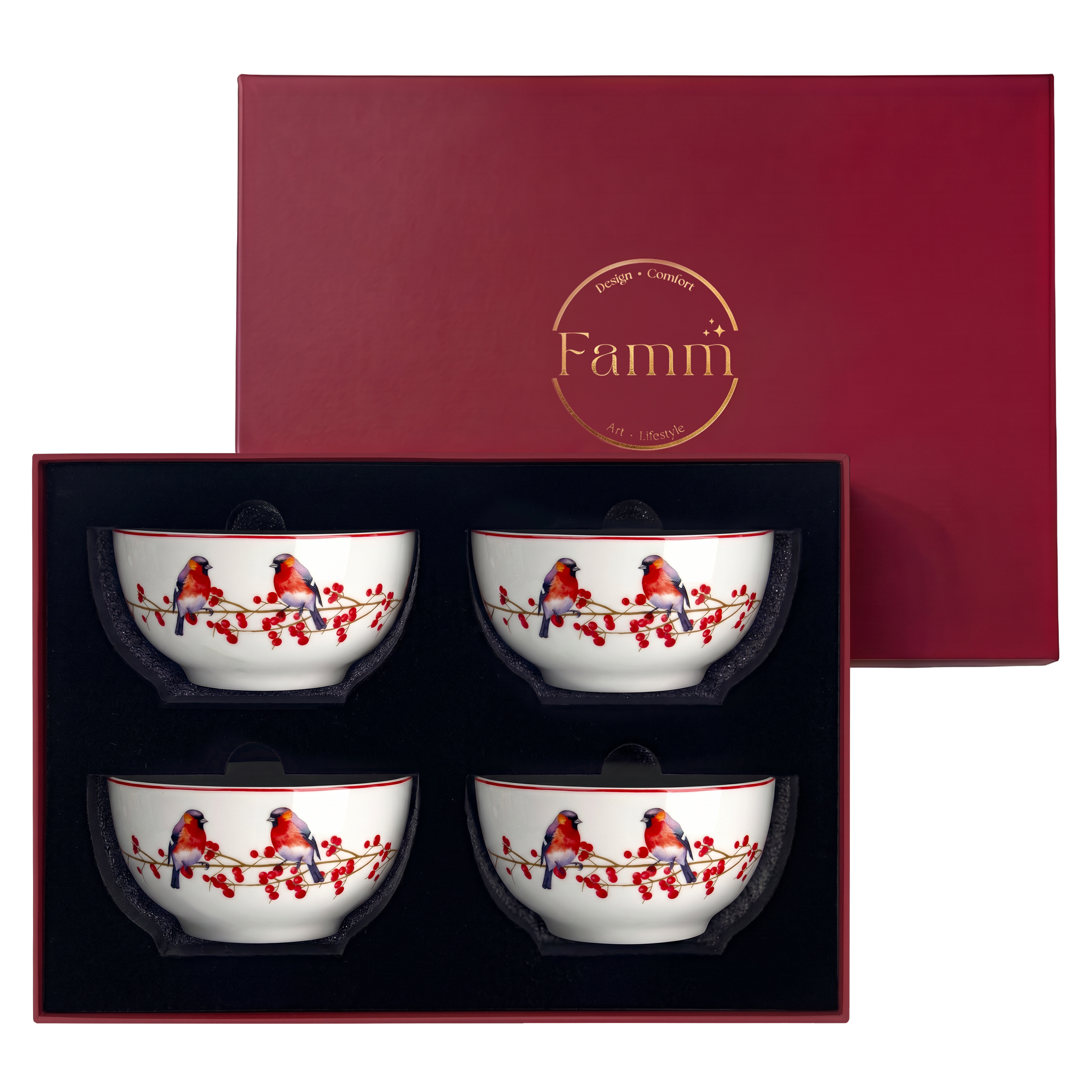 Songs Of Bird Season Cereal Bowl Birds - Set of 4