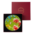 Symphony Garden Dessert Plate With Gold Rim - Set of 6