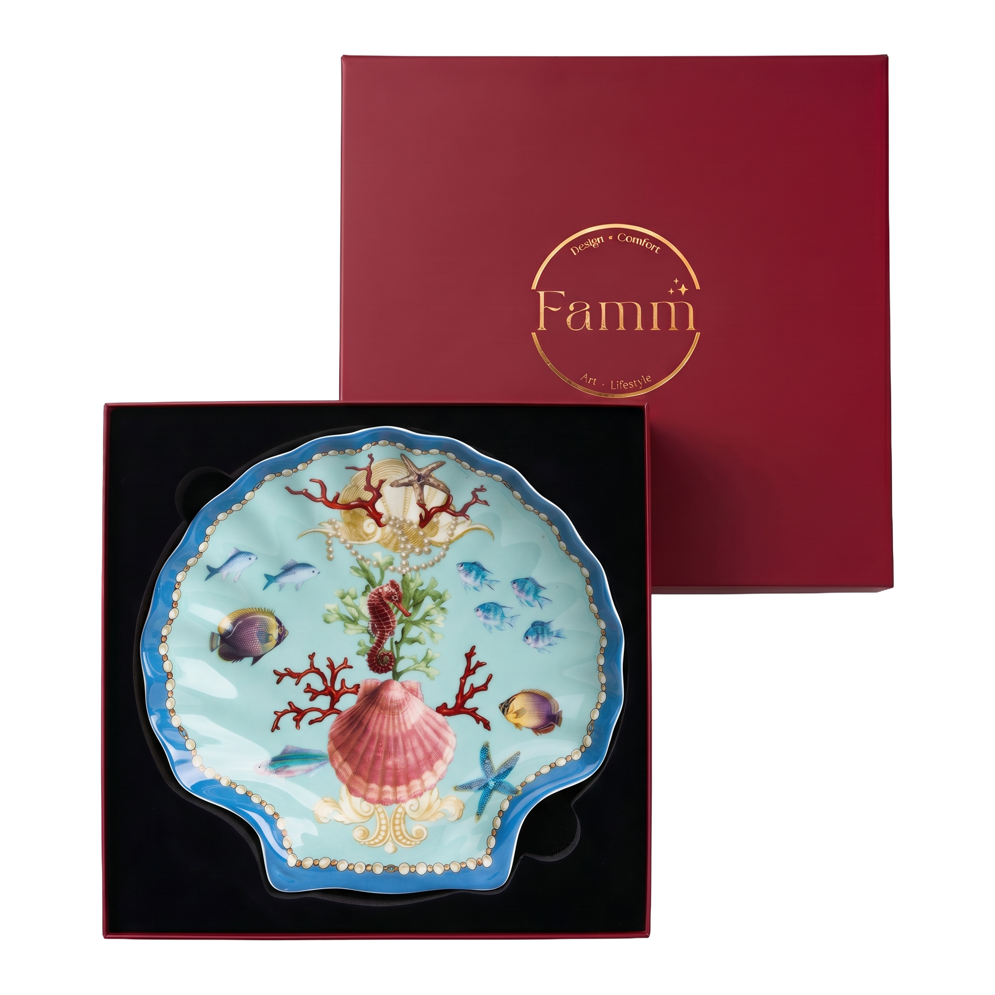 Sea Whisper Dessert Plate Shell Shape - Set of 6