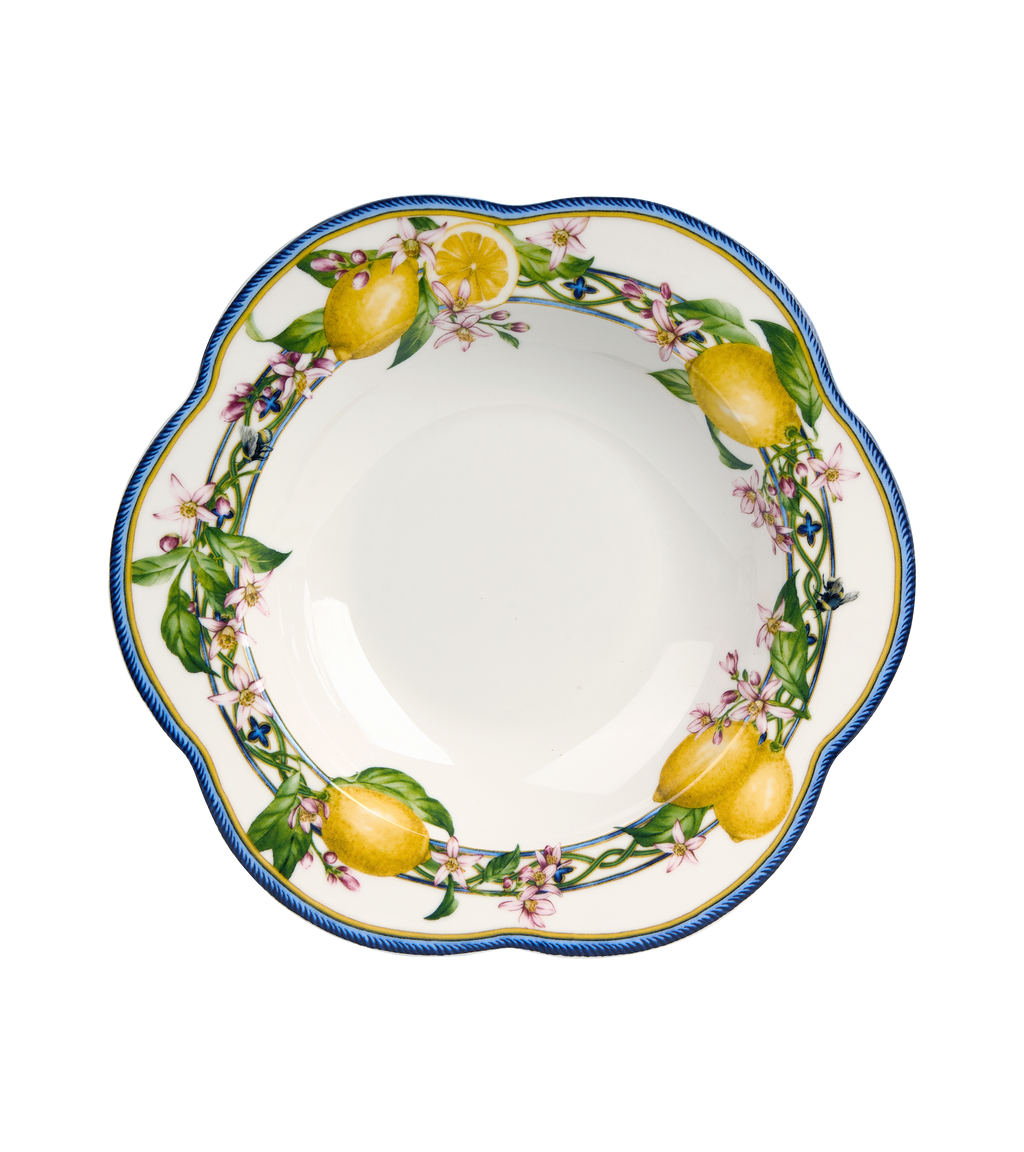 Capri Breeze Soup/Pasta Plate, Flower Shape - Set of 6