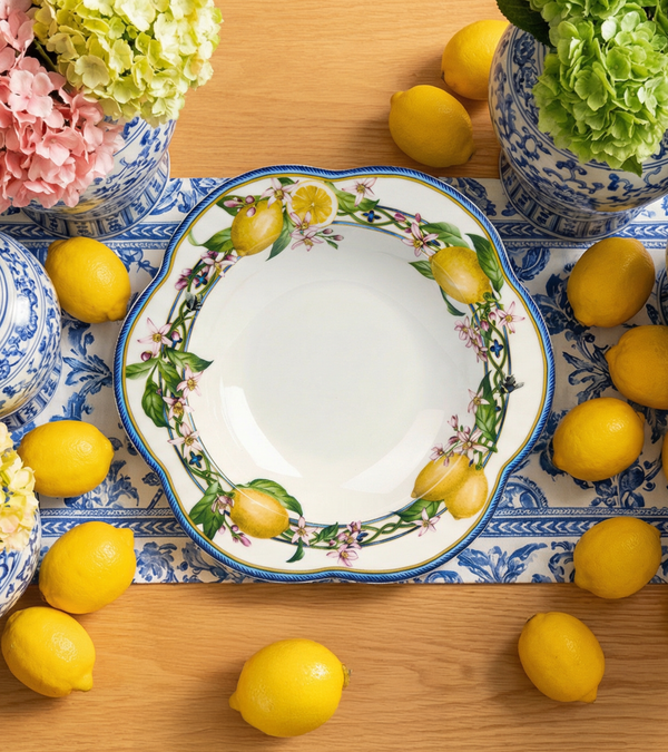 Capri Breeze Soup/Pasta Plate, Flower Shape - Set of 6