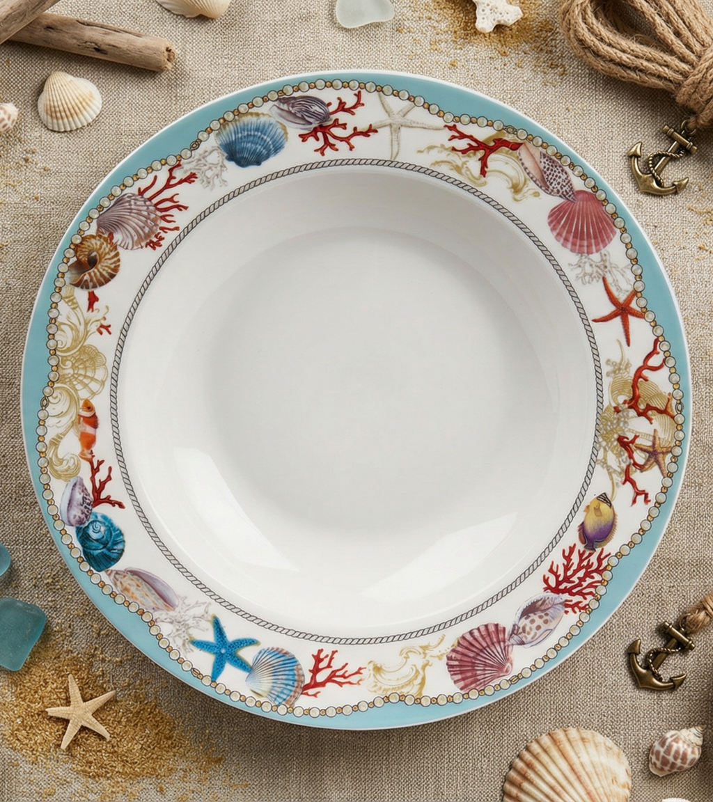 Sea Whisper Soup/Pasta Plate - Set of 6