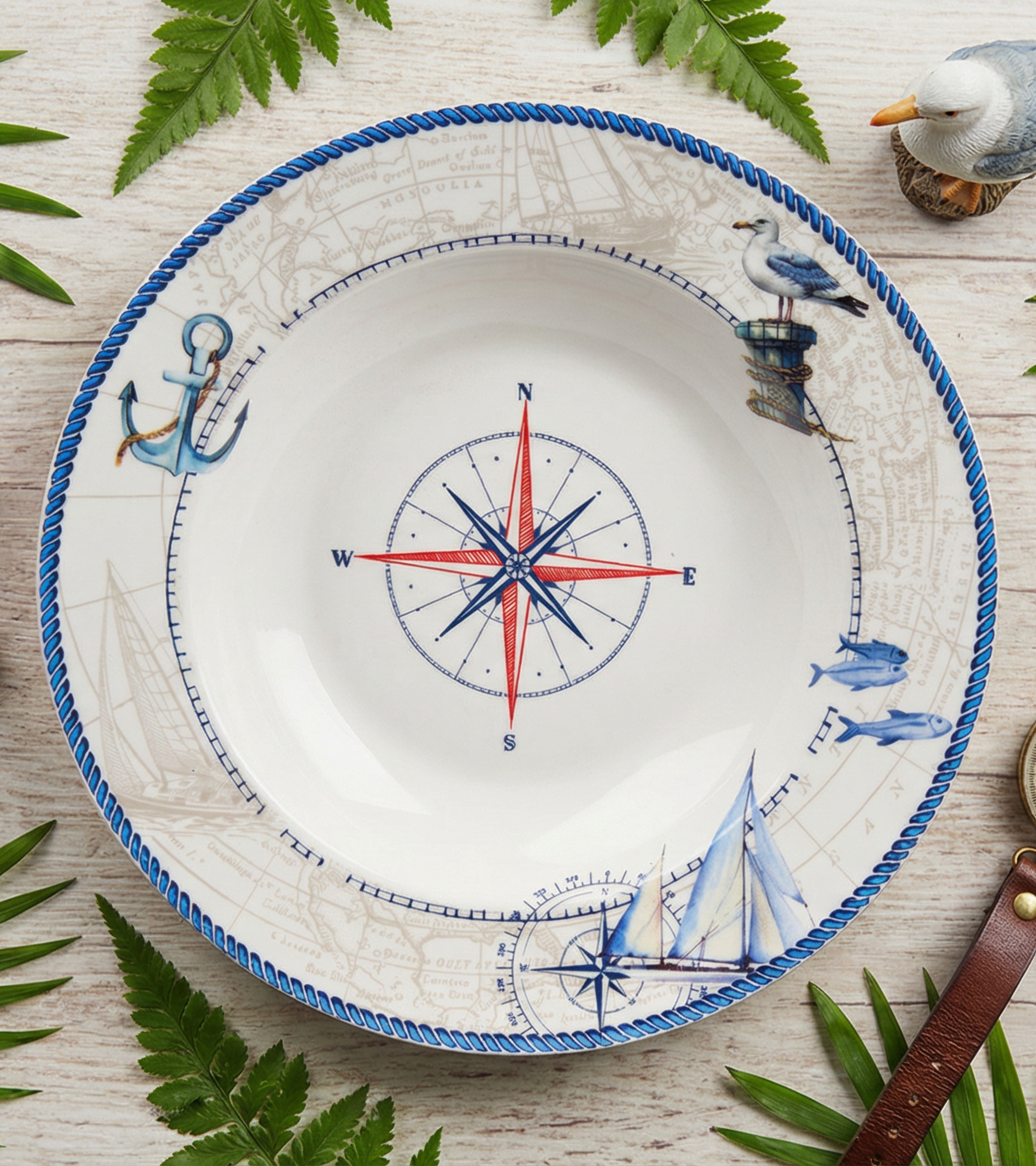 Blue Regatta Soup/Pasta Plate - Set of 6