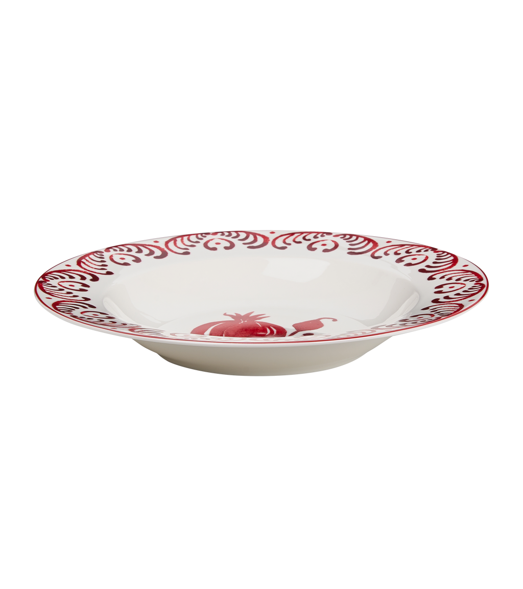 Pomegranate Winter Soup/Pasta Plate - Set of 6