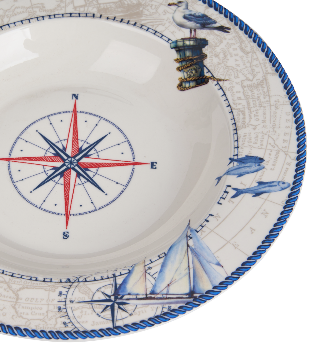 Blue Regatta Soup/Pasta Plate - Set of 6