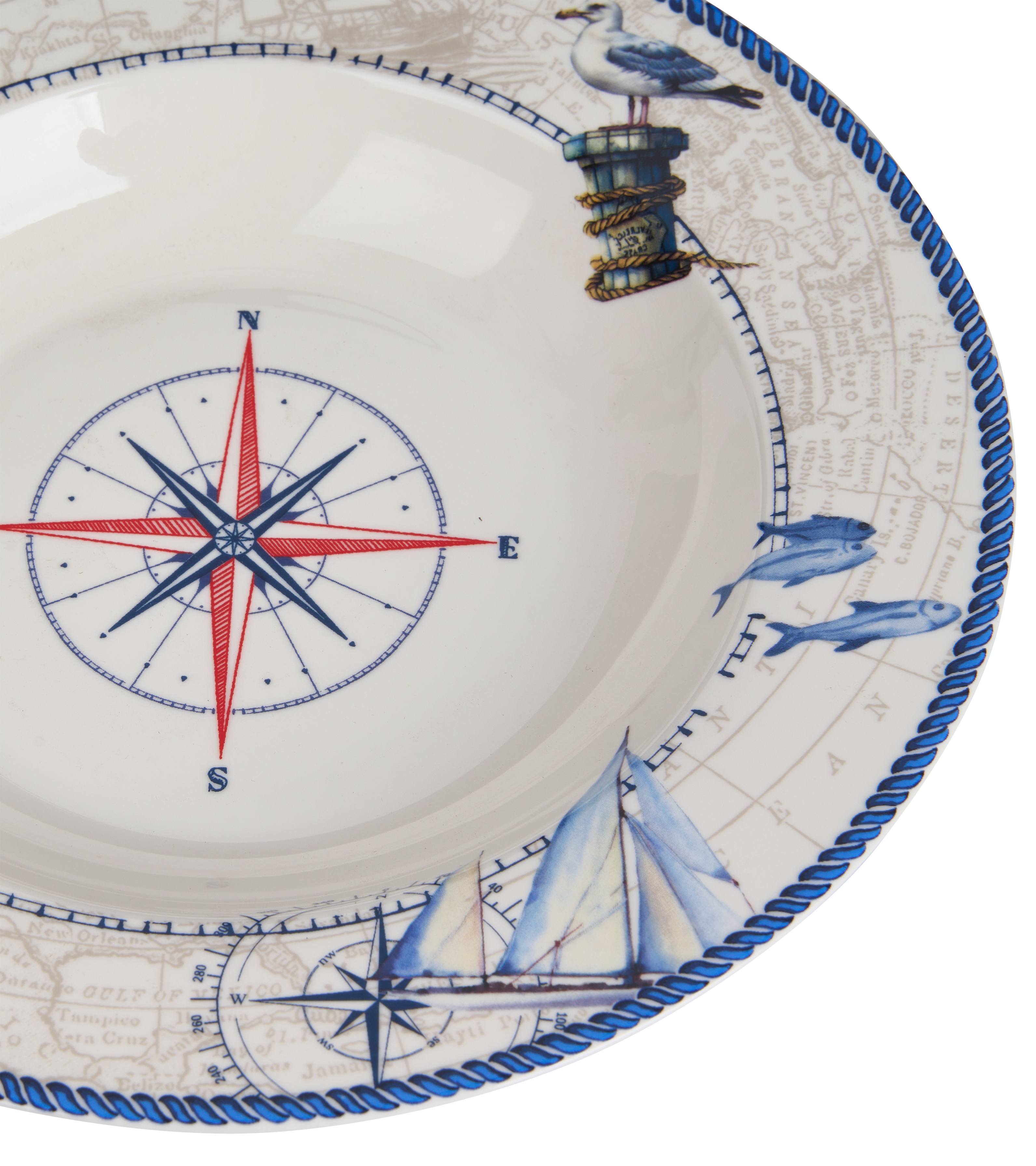 Blue Regatta Soup/Pasta Plate - Set of 6