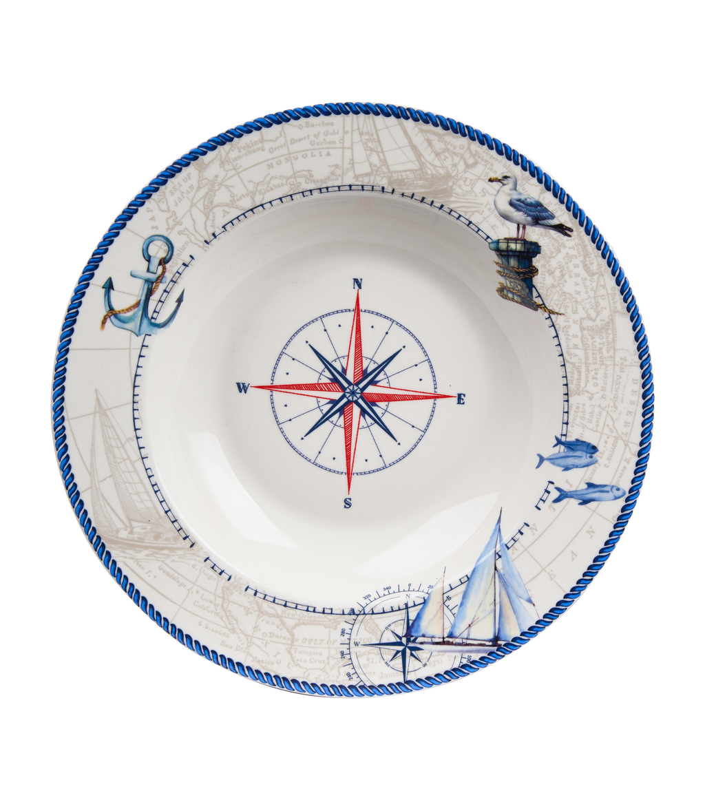Blue Regatta Soup/Pasta Plate - Set of 6