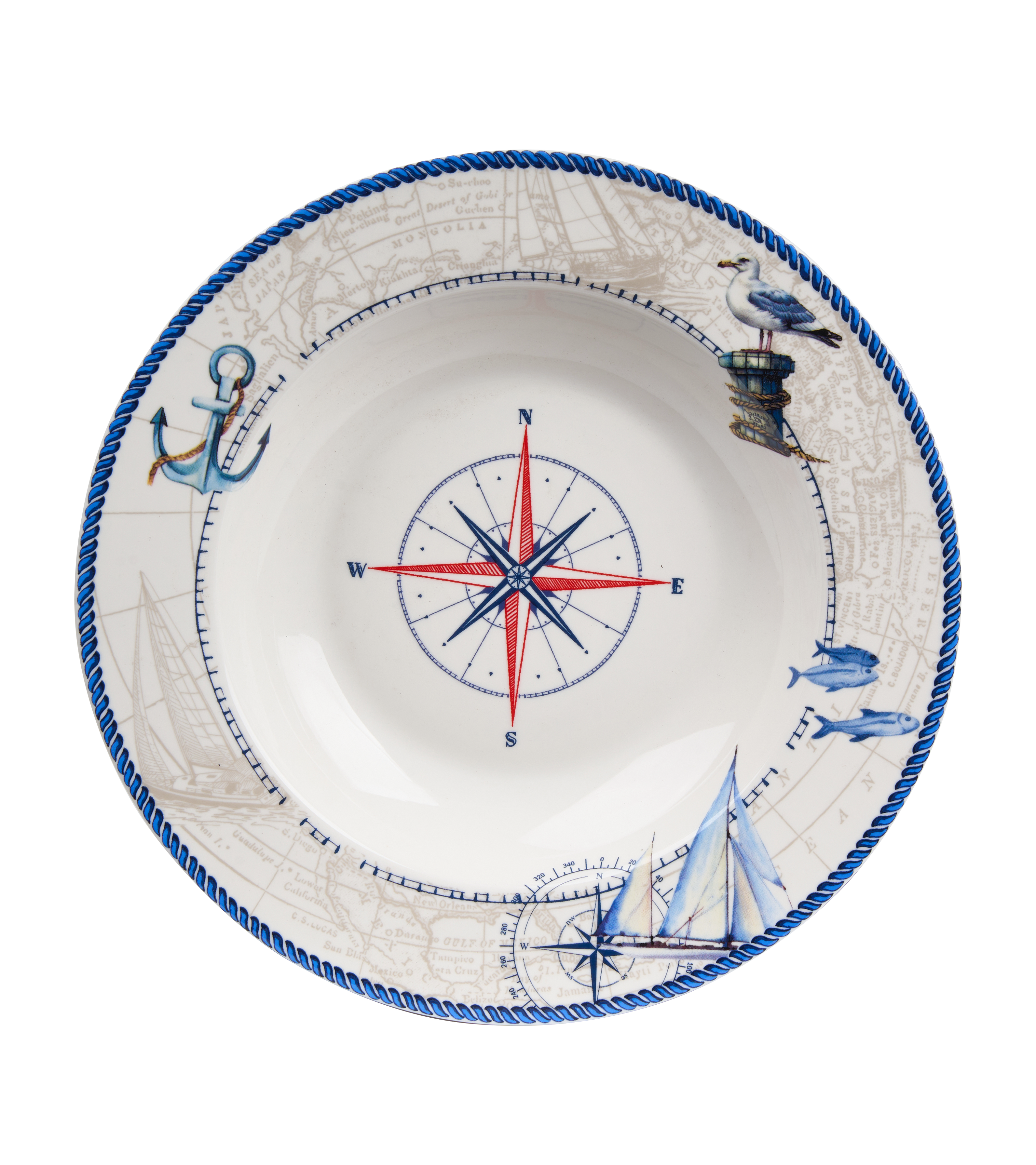 Blue Regatta Soup/Pasta Plate - Set of 6