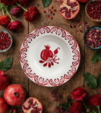 Pomegranate Winter Soup/Pasta Plate - Set of 6