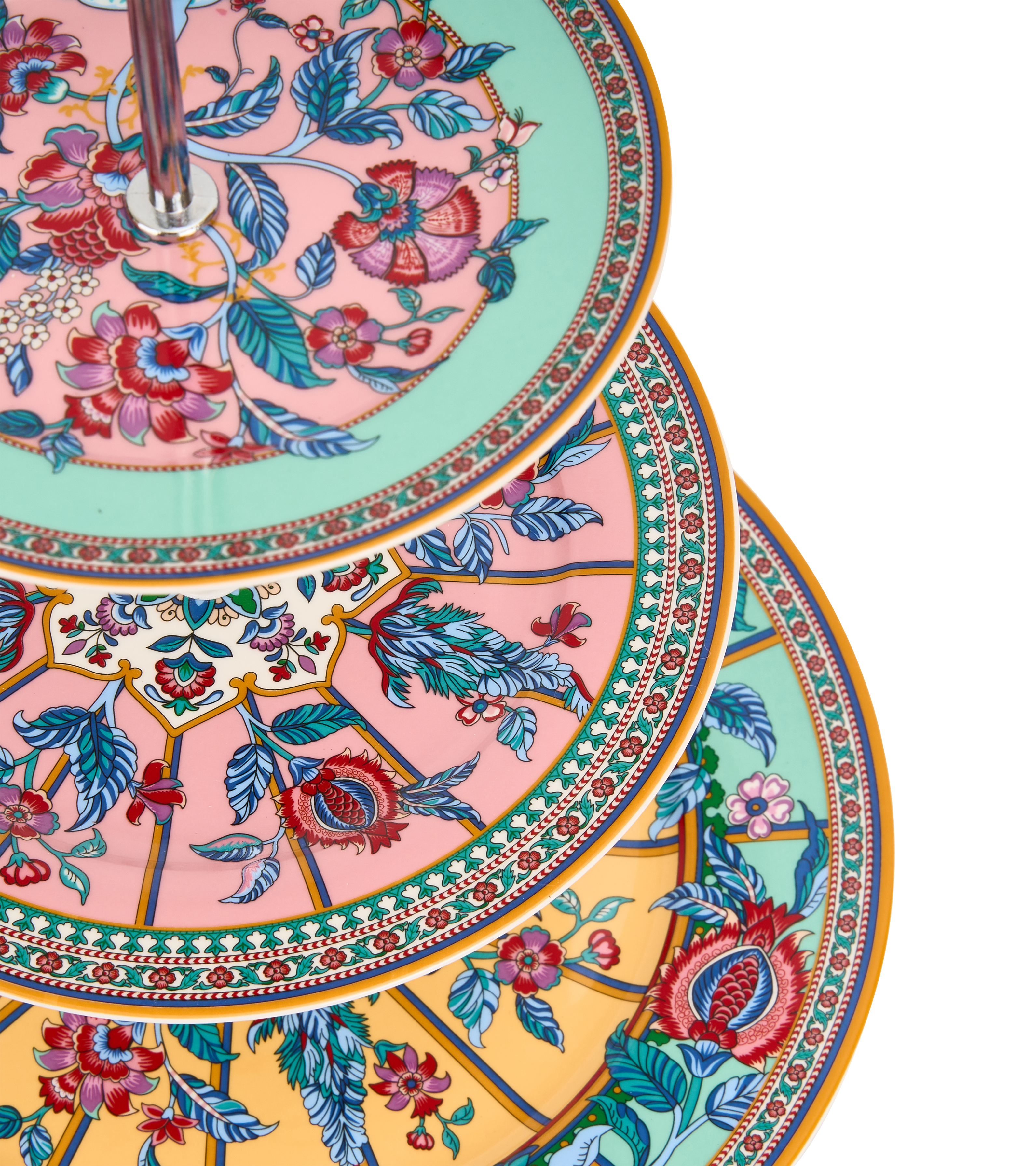 Blush and Bloom Three Tier Cake Stand With Silver Rack