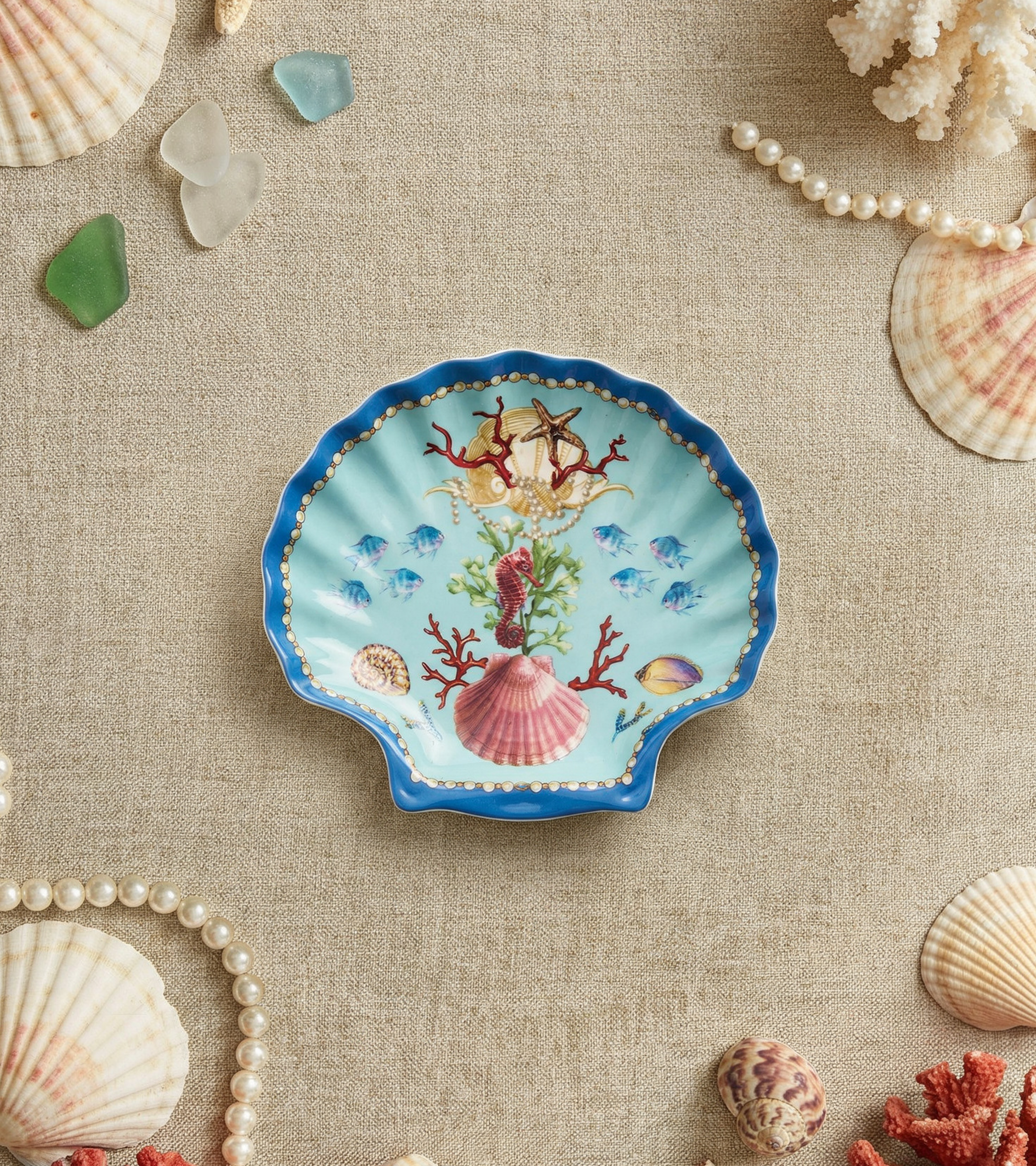 Sea Whisper Dessert Plate Shell Shape - Set of 6